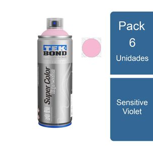 Pack 6 Pinturas Aerosol Spray Expression S Violet Tekbond